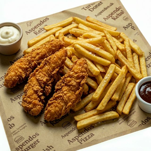 Chicken Strips With Chips (3pcs)