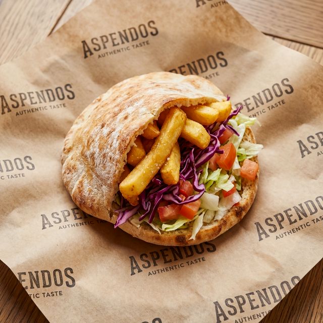 Chips & Salad In Pitta Bread